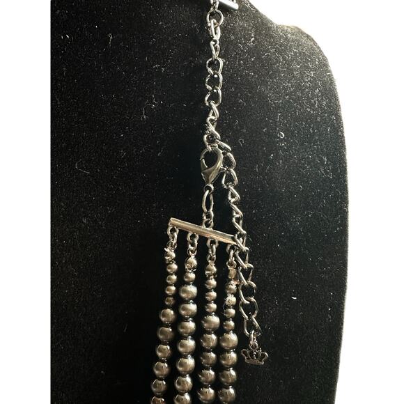 Ombré Triple Strand Metal Bead Necklace - Picture 4 of 7